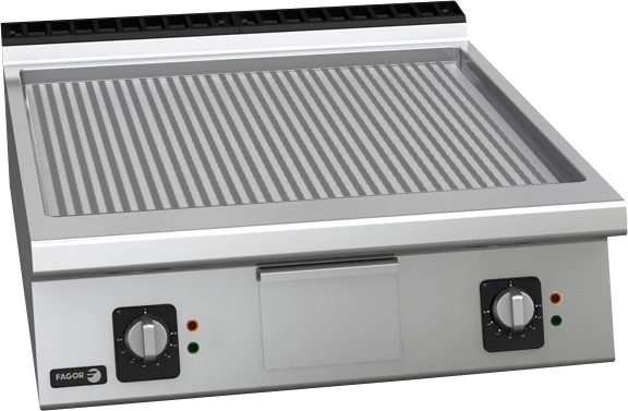 Fagor FT-E910R stegepladetop, rillet, 800 mm