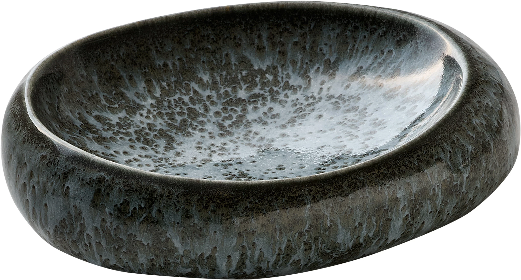 Playground Blue Pearl skål, 18 x 14 cm, 22 cl, blå/sort nistret