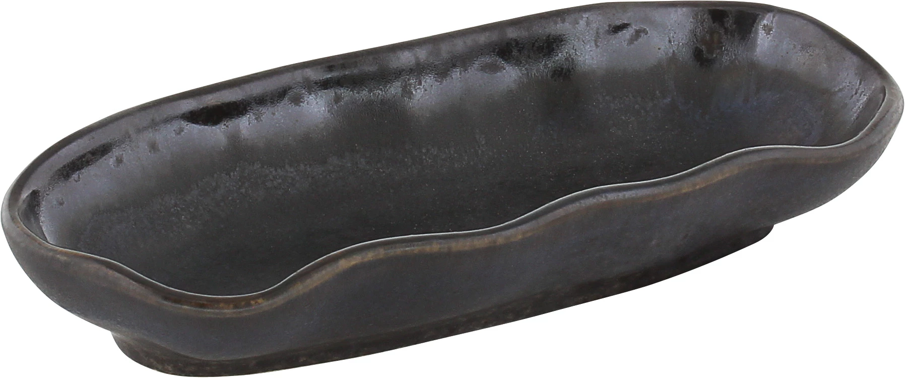 Playground Nami tallerken, oval, 15 x 6,5 cm, sort