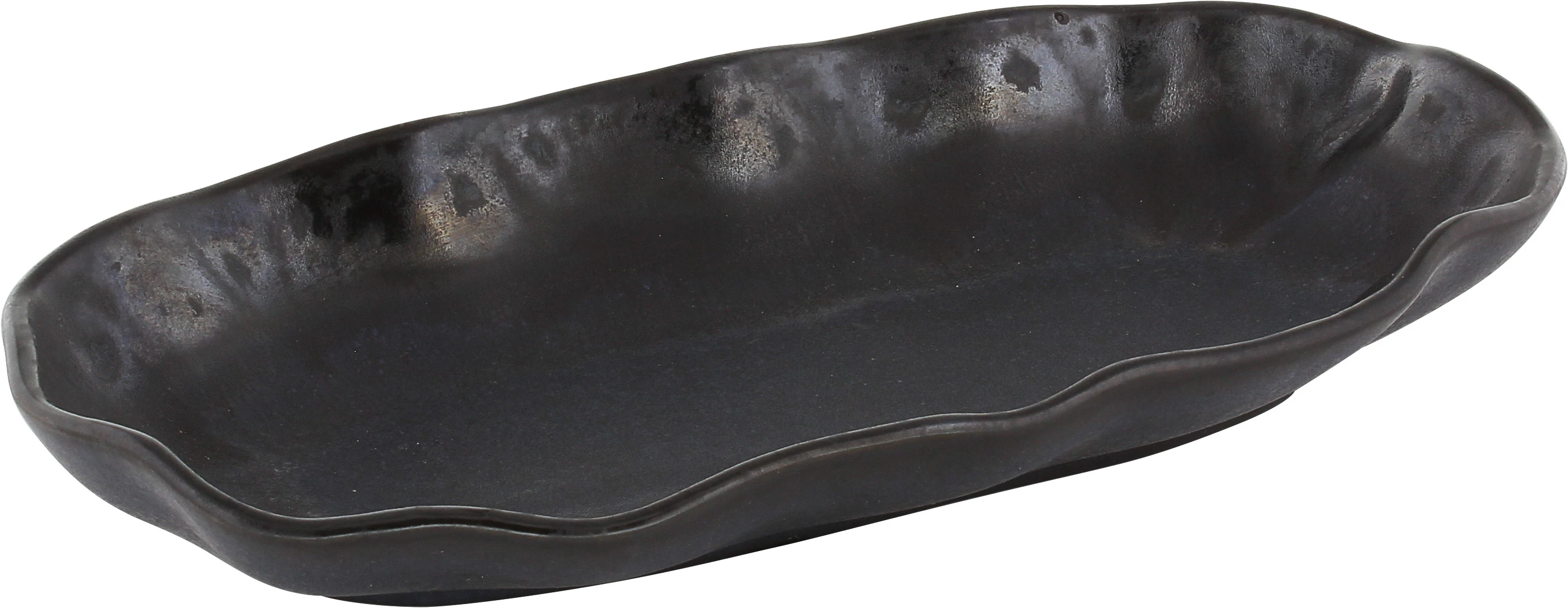 Playground Nami tallerken, oval, 24 x 12 cm, sort