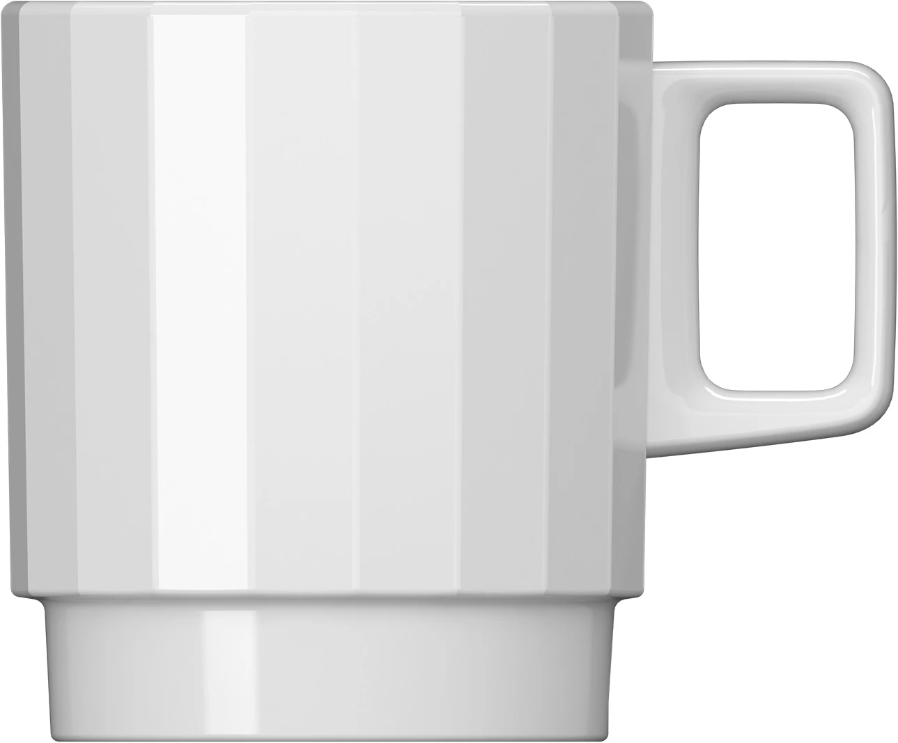 Bauscher Edge krus, 30 cl, stabelbar, hvid