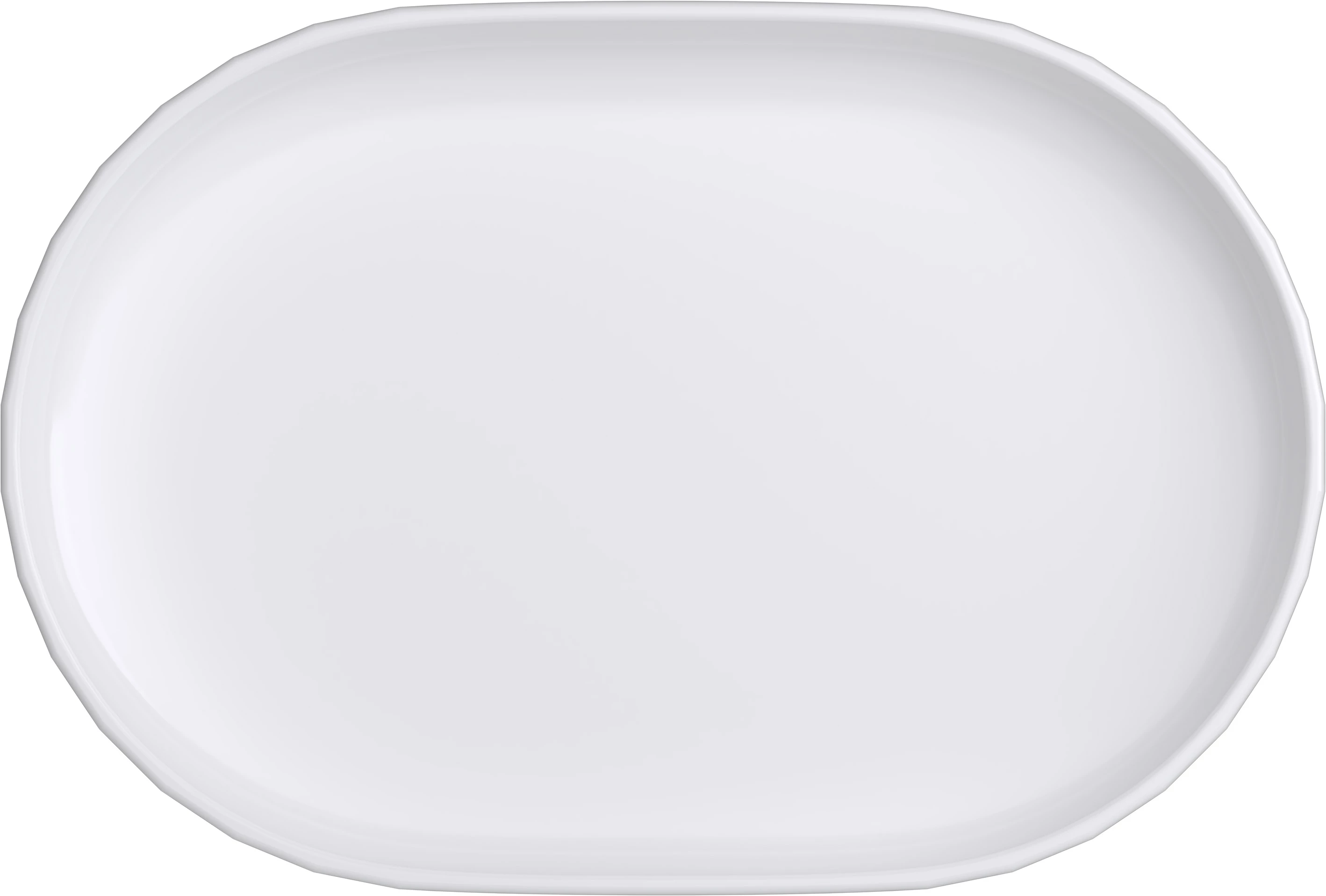 Bauscher Edge tallerken/fad, oval, 24 x 15,8 cm, hvid