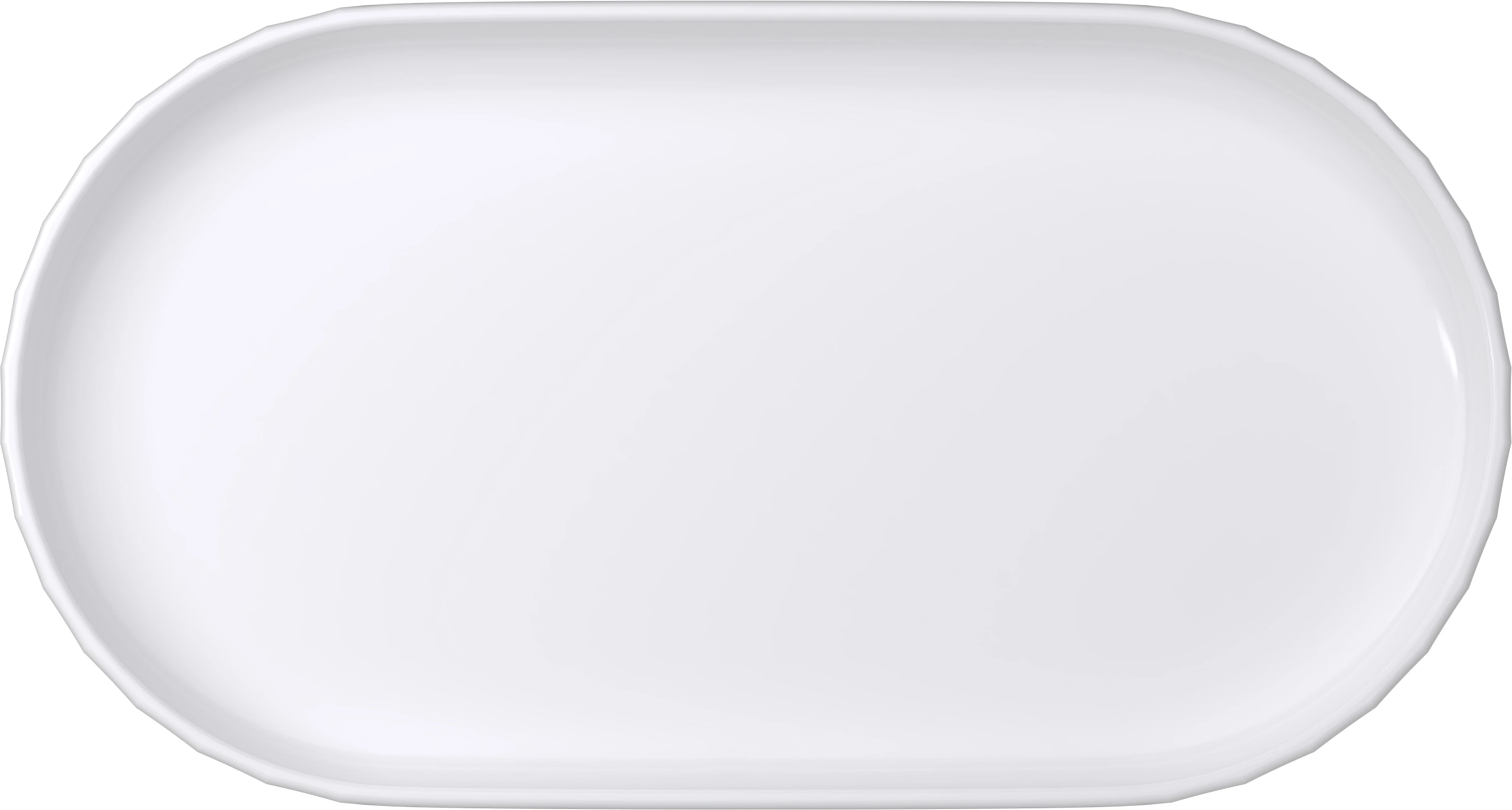 Bauscher Edge tallerken/fad, oval, 32 x 17 cm, hvid