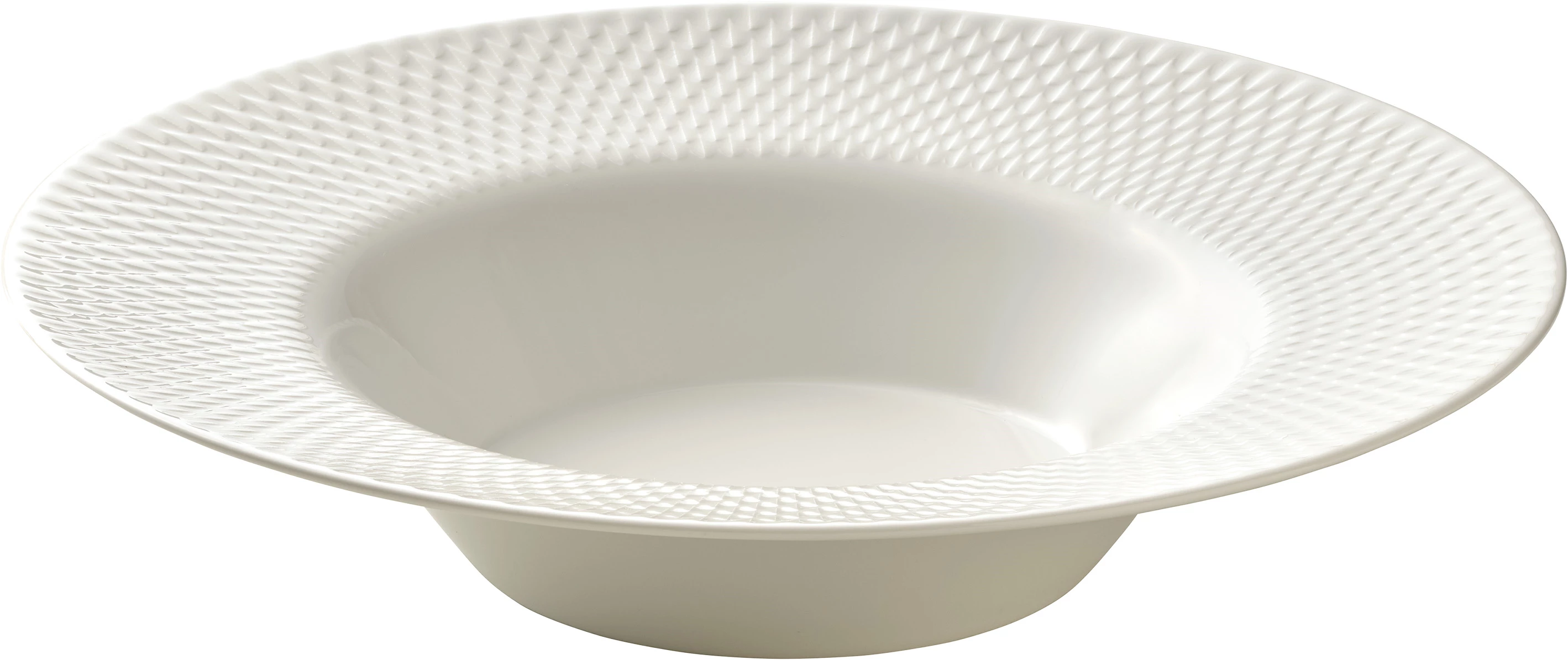 Bauscher Purity Reflections dyb tallerken, 23,7 cm, hvid, præget fane