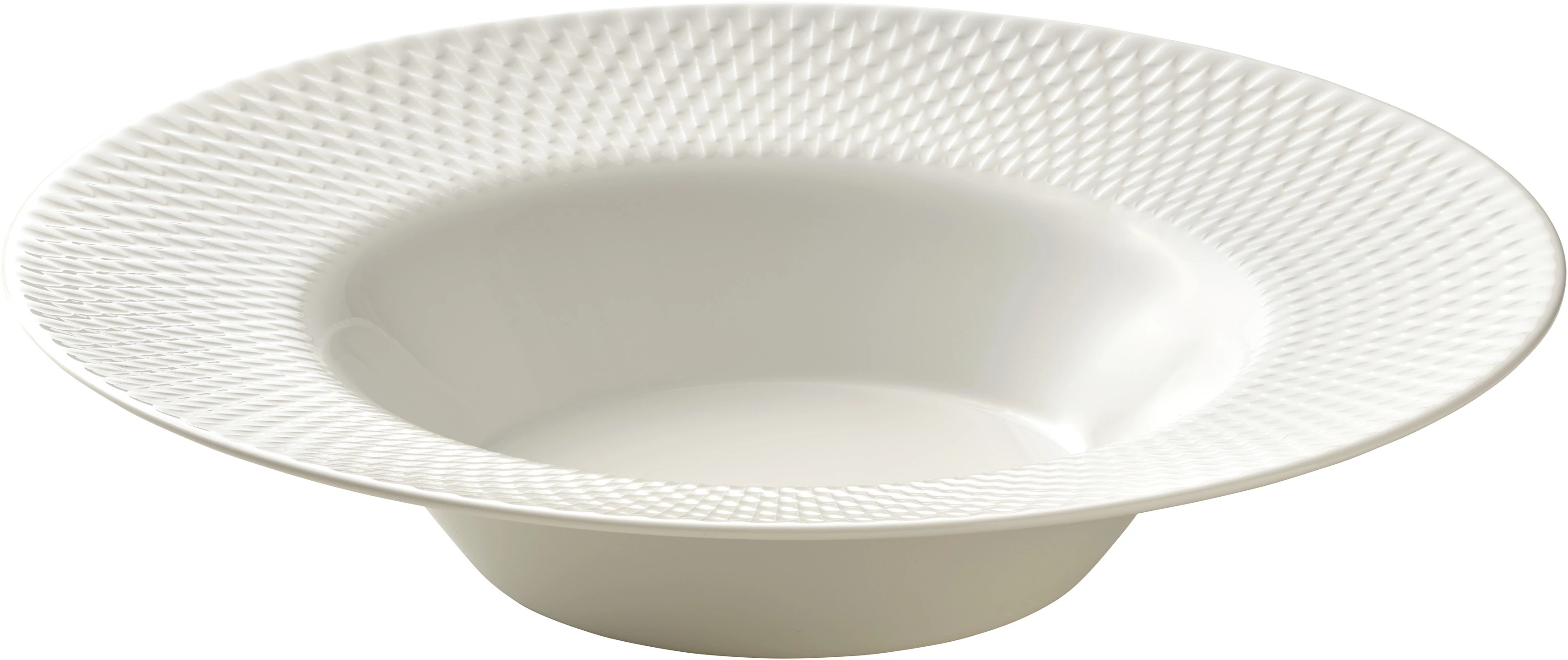 Bauscher Purity Reflections dyb tallerken, 28,6 cm, hvid, præget fane