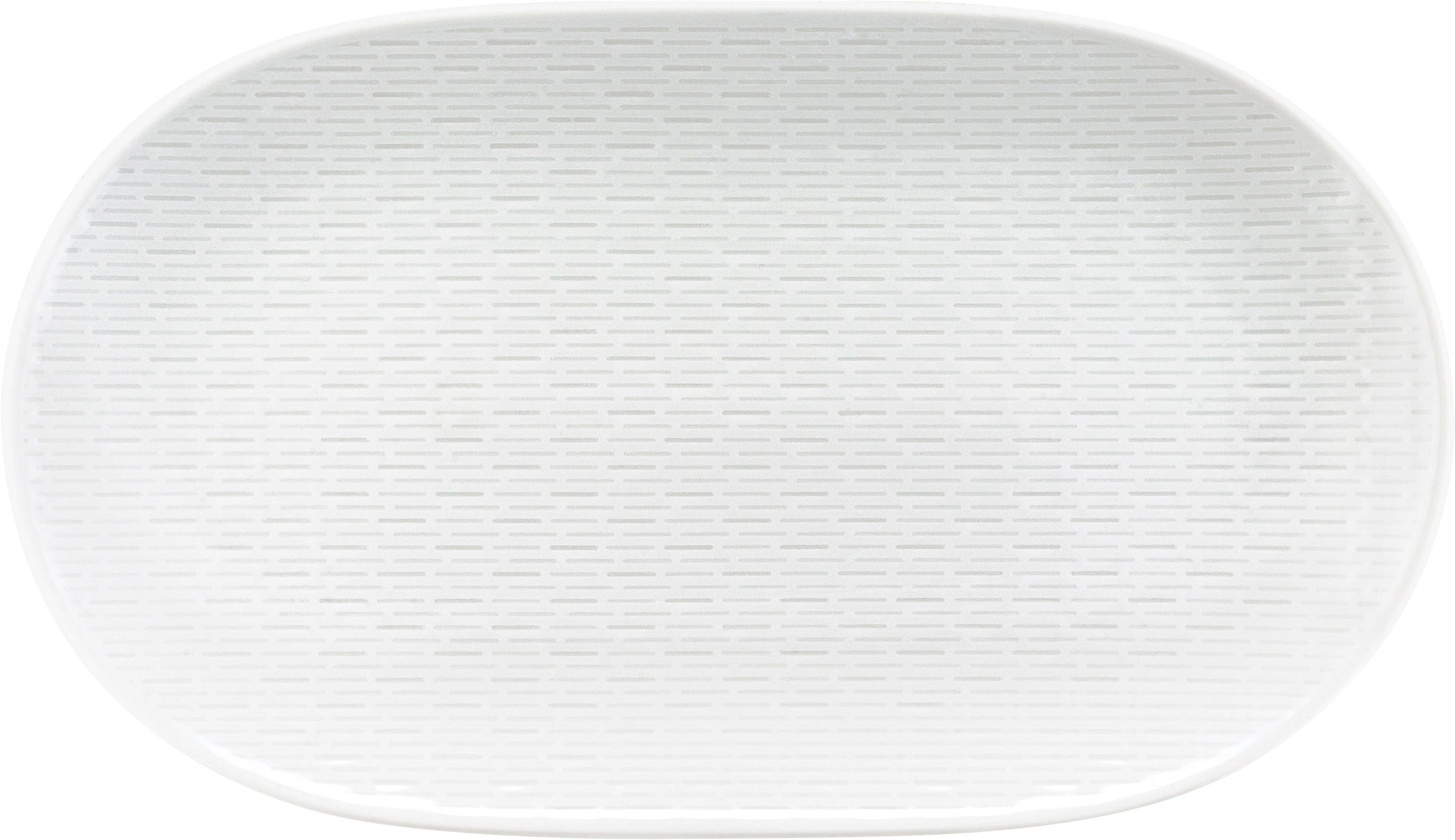 Bauscher Scope fad, oval, 32,6 x 18,6 cm, uden fane, hvid med striber