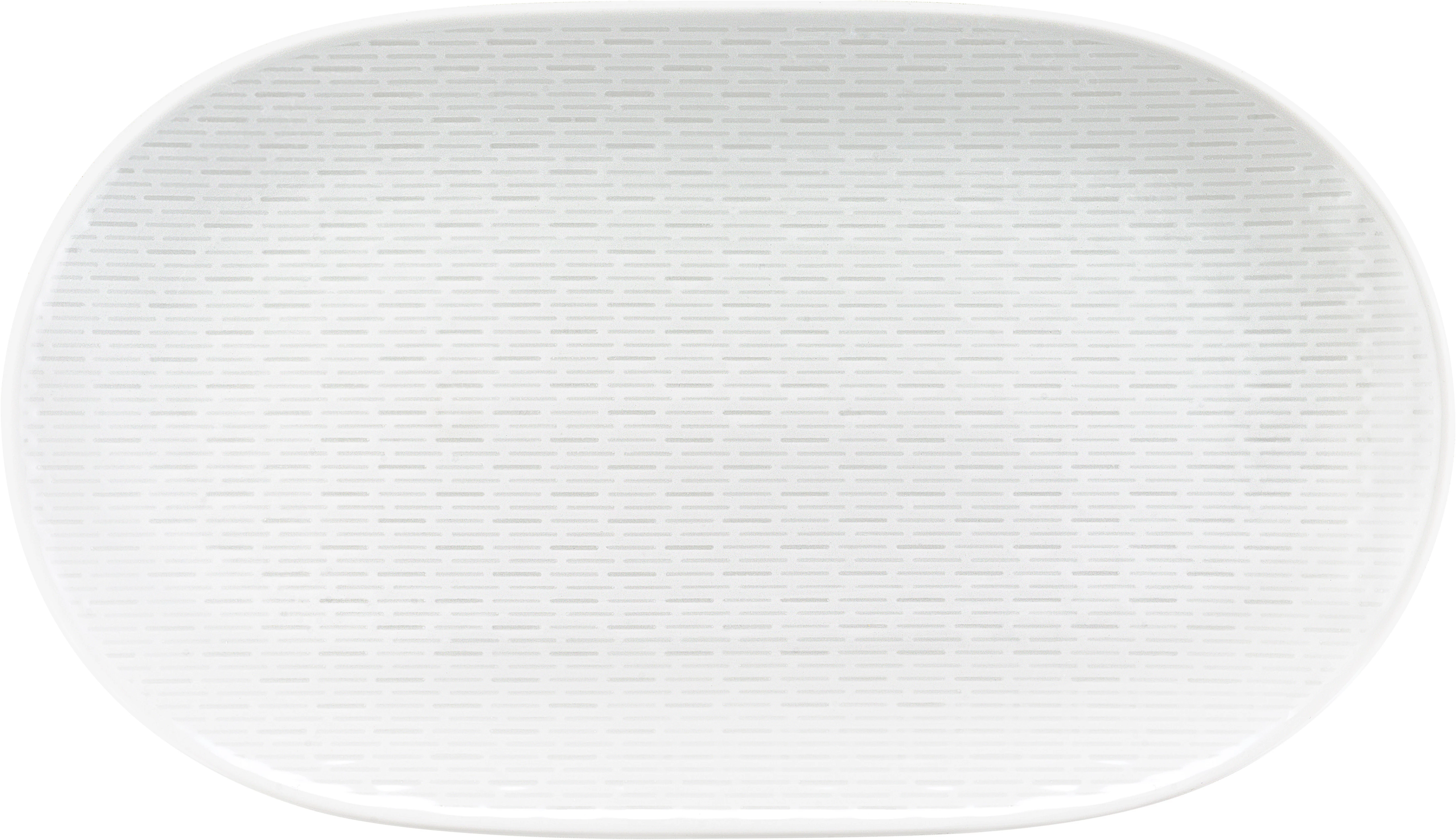 Bauscher Scope fad, oval, 37,2 x 22,2 cm, hvid med striber