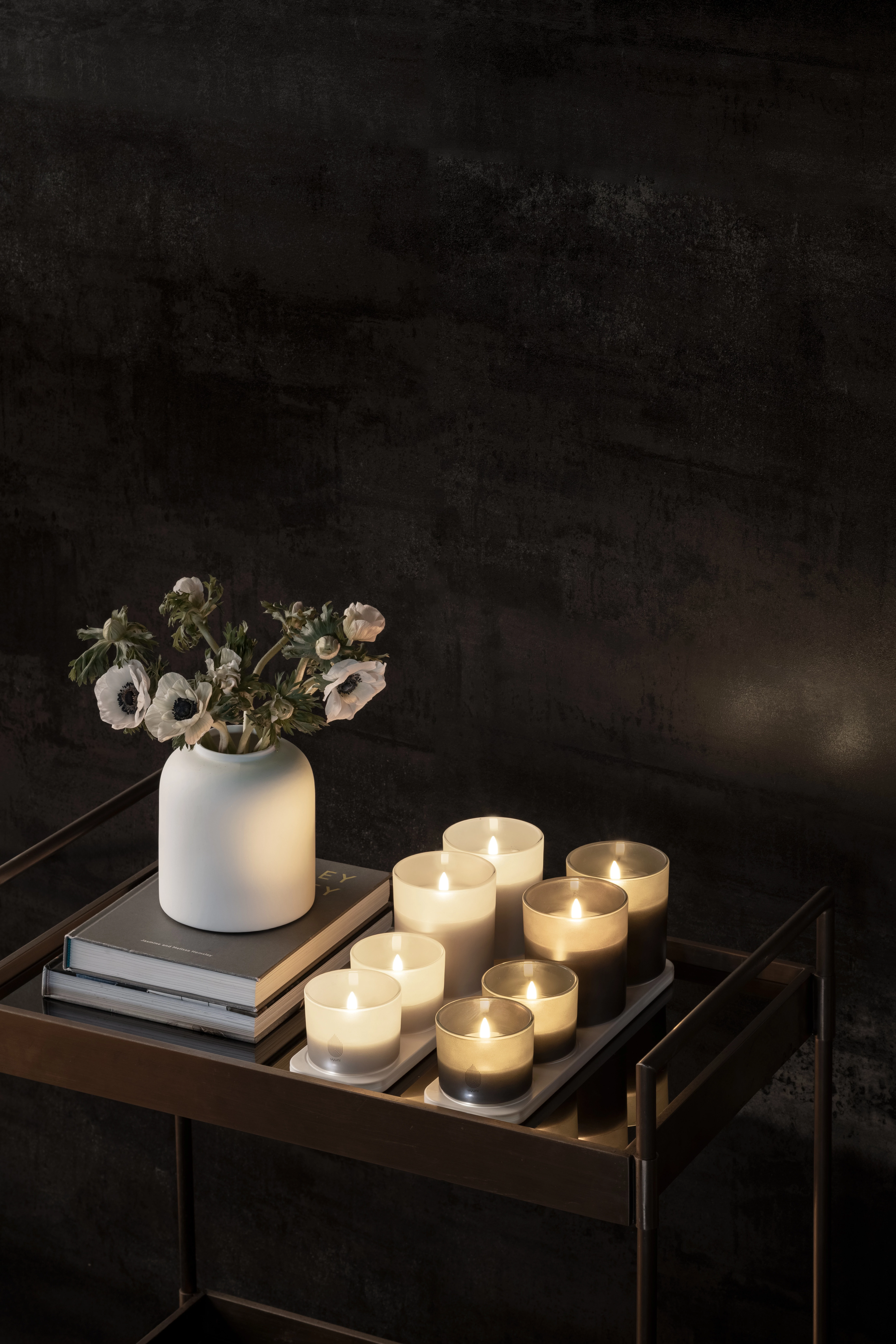 uyuni Glaslys, H6 cm, ø8,2 cm, grå