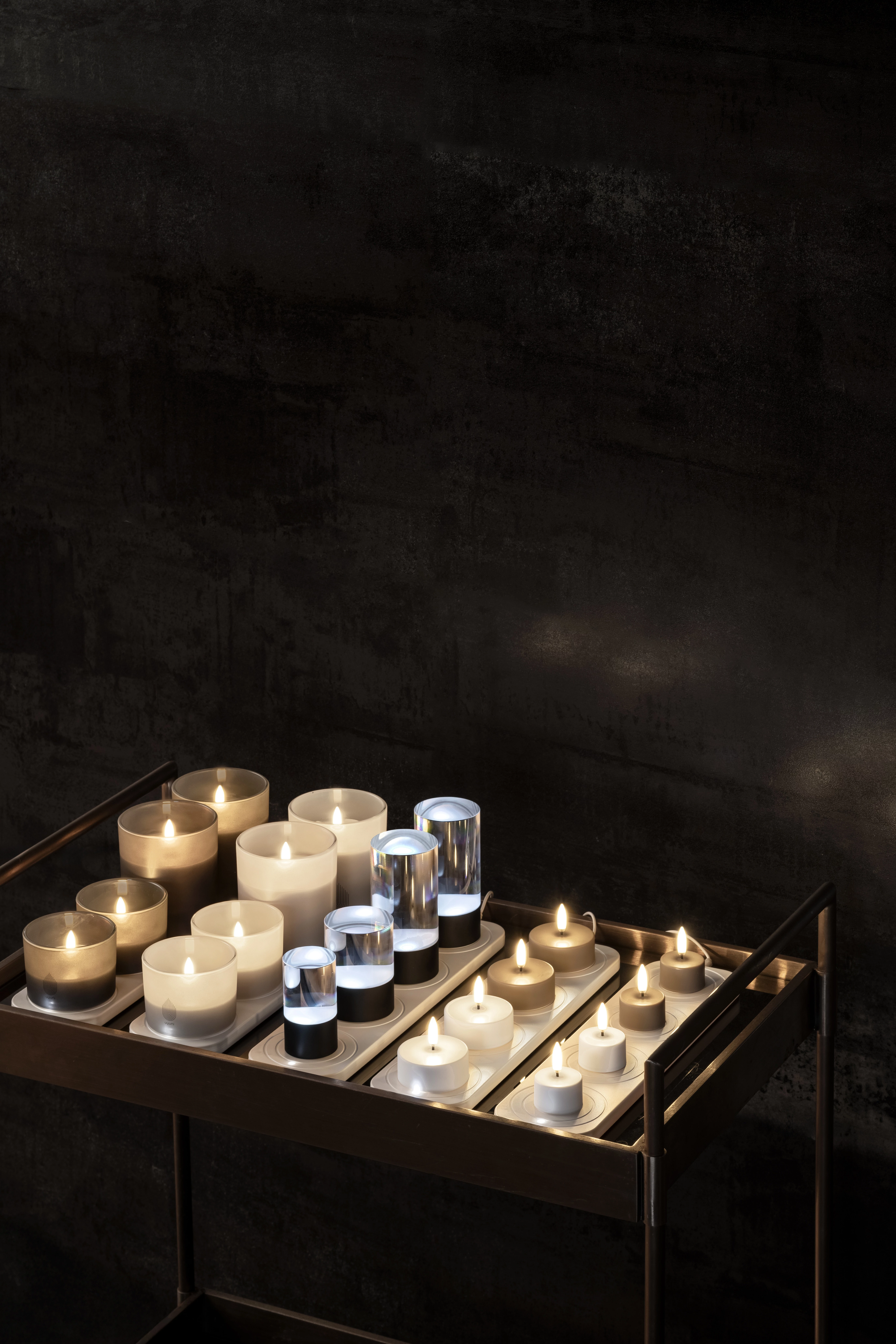 uyuni Glaslys, H10,2 cm, ø9,2 cm, grå