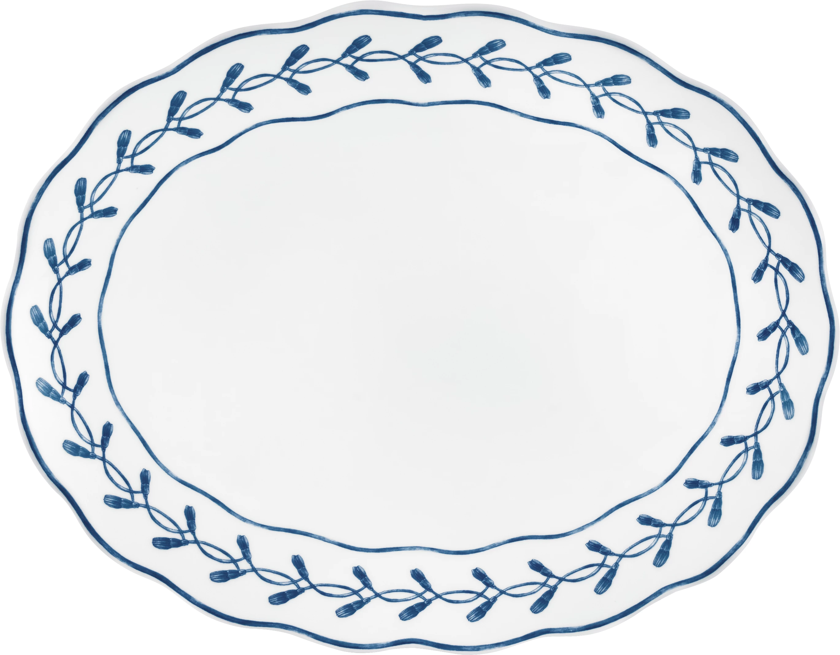 Vista Alegre Jane fad, oval, 28,9 x 22,7 cm, hvid/blå