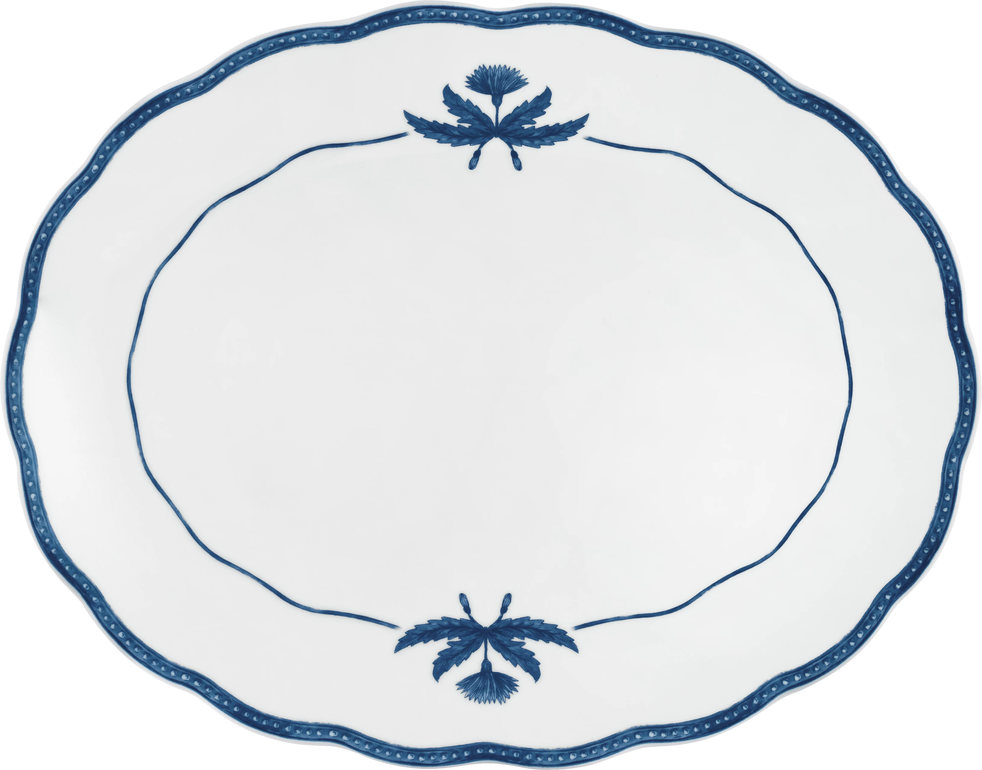 Vista Alegre Jane fad, oval, 33,5 x 26,7 cm, hvid/blå