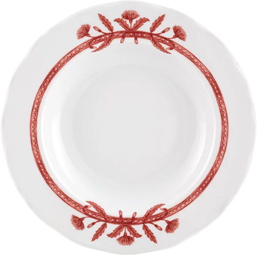 Vista Alegre Jane dyb tallerken, ø23,4 cm, hvid/rød