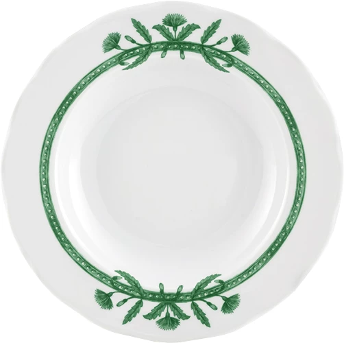 Vista Alegre Jane dyb tallerken, ø23,4 cm, hvid/grøn