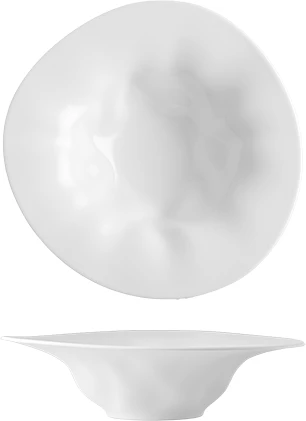 Lilien Flamenco dyb tallerken, 27 cm, hvid