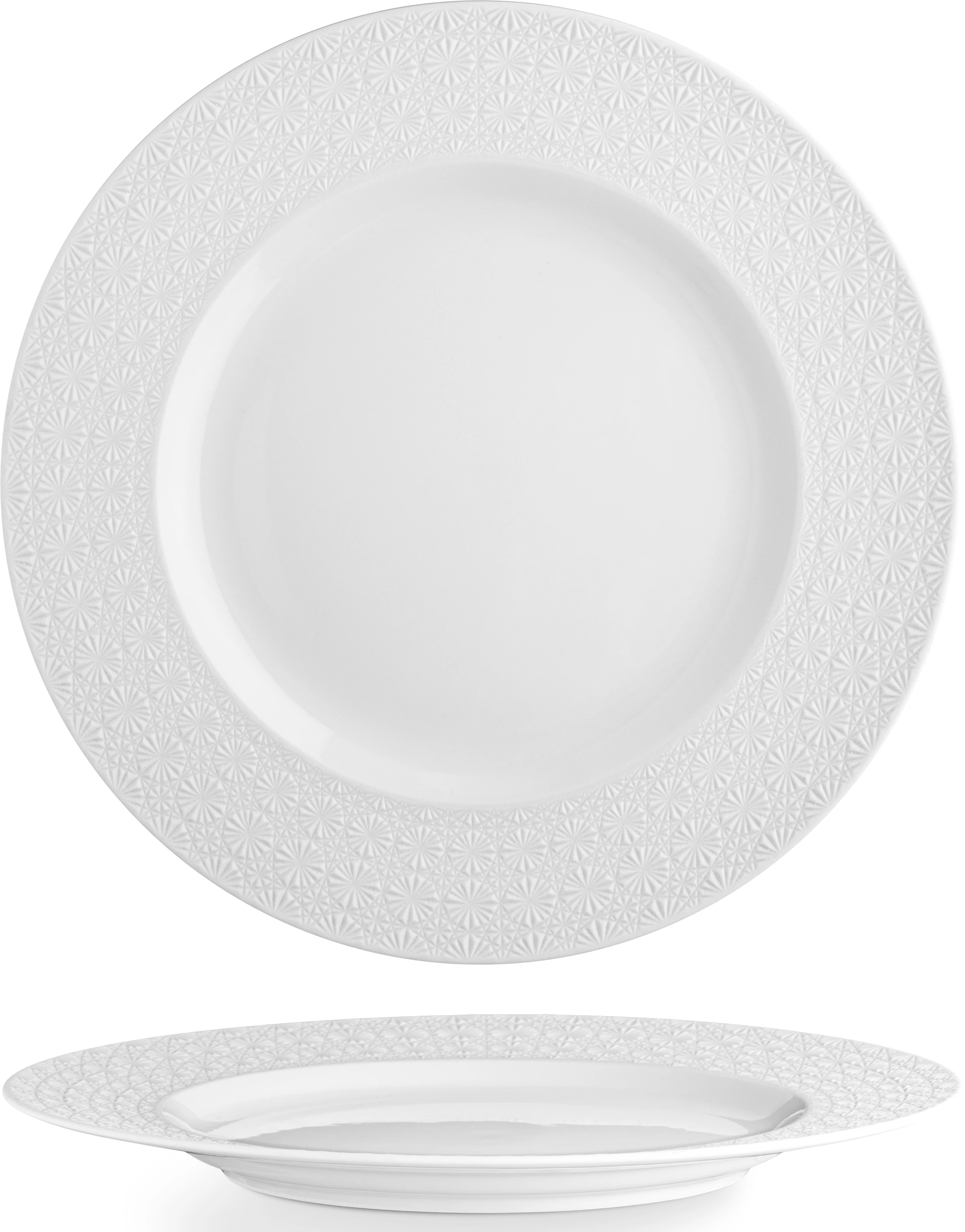 G. Benedikt Stars tallerken, 26,4 cm, hvid med mat fane