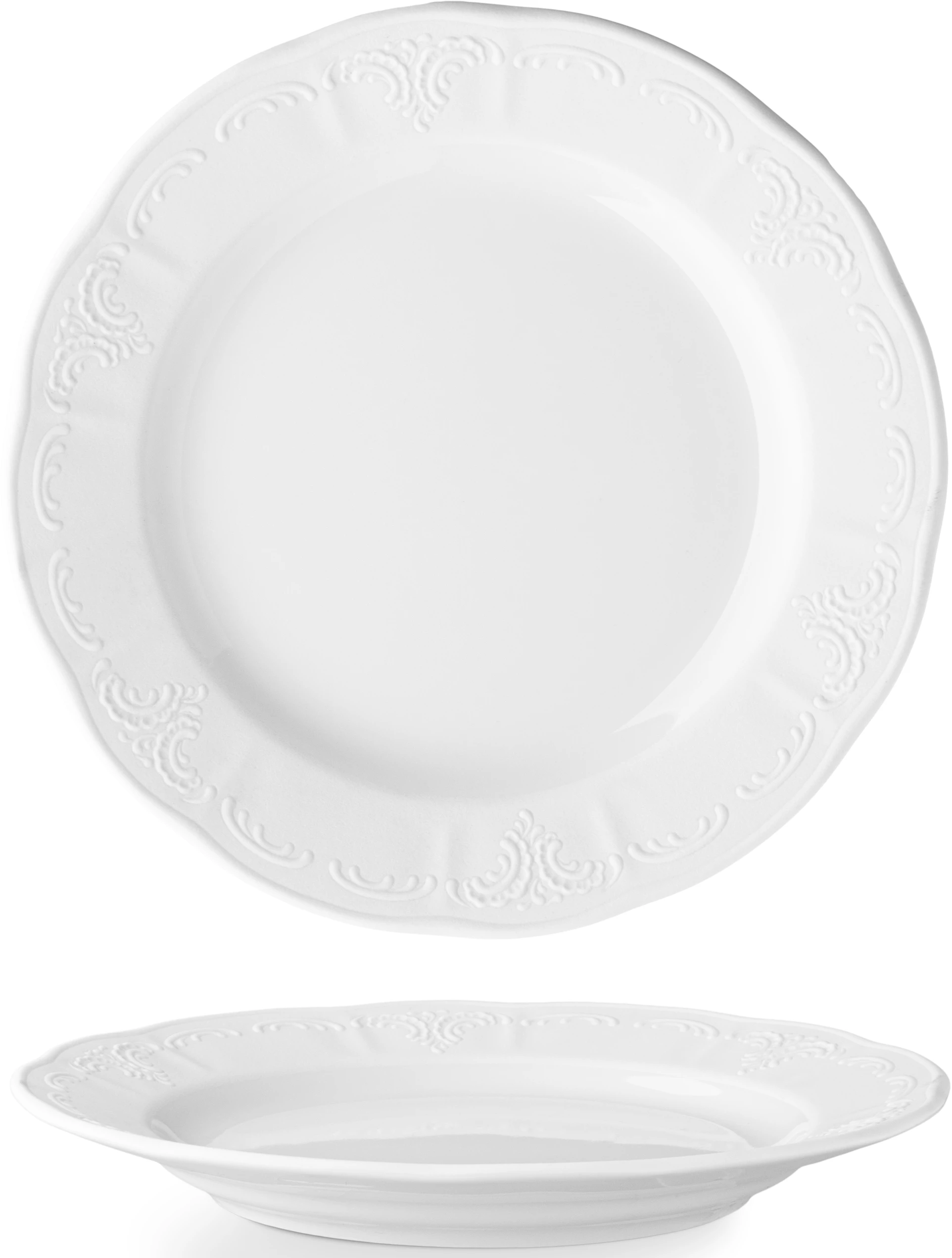 Lilien Bellevue Satin tallerken, 19,5 cm, hvid med mat fane