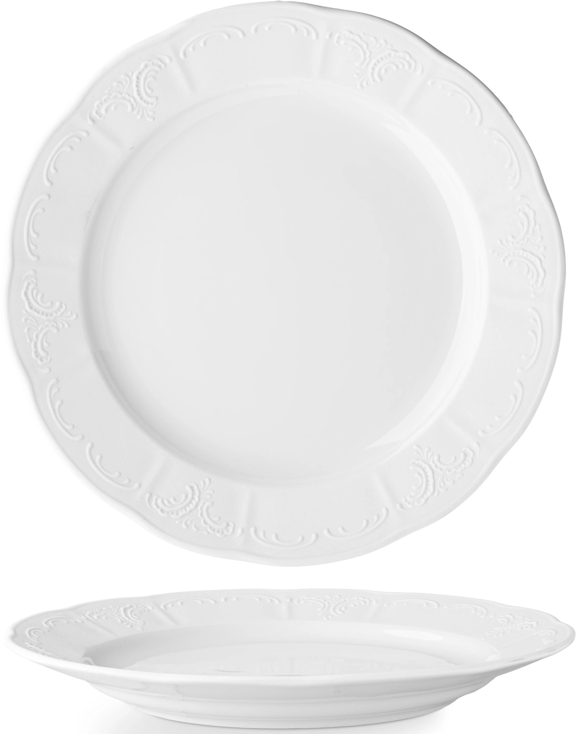 Lilien Bellevue Satin tallerken, 25,7 cm, hvid med mat fane