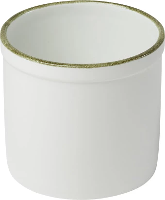 Figgjo krukke, cylinder, Rustikk strøk, hvid/grøn, ø16 cm, 200 cl