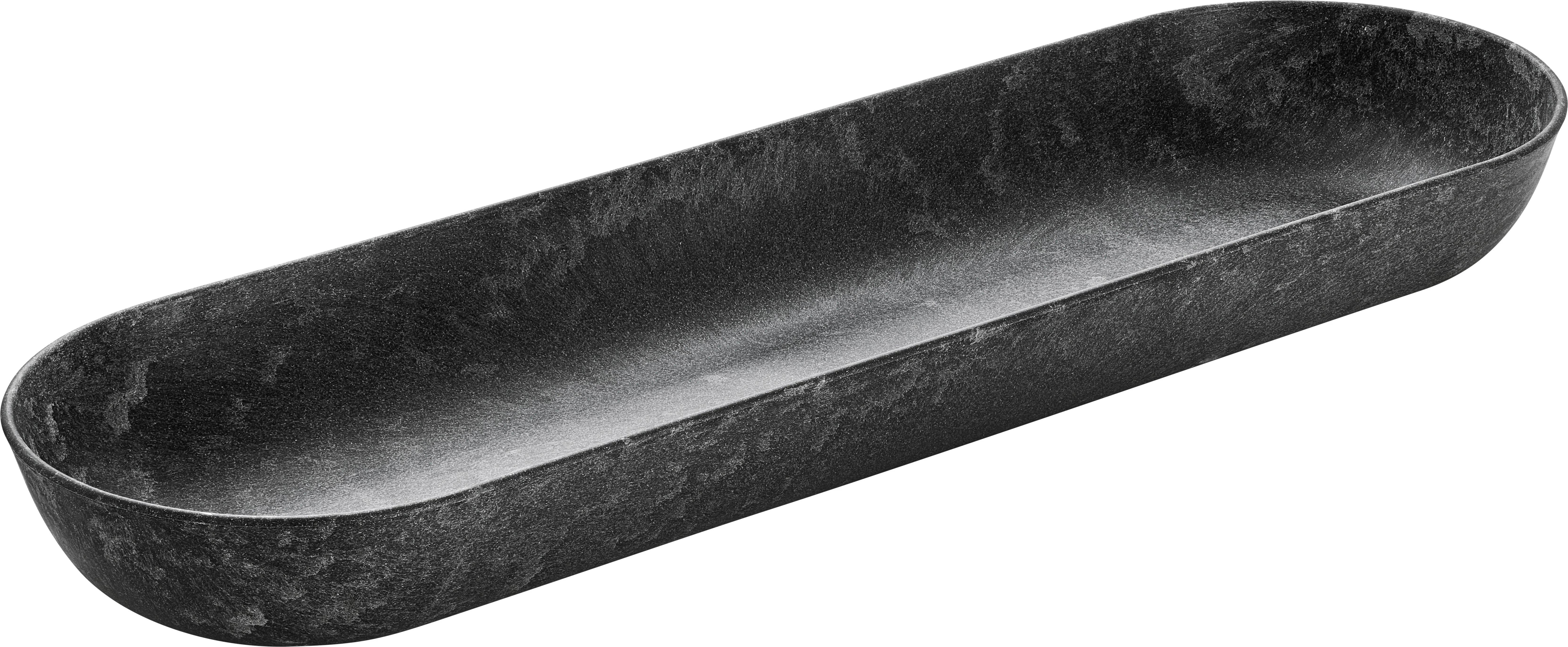 Luups fad oval, sort, 53 x 16 cm