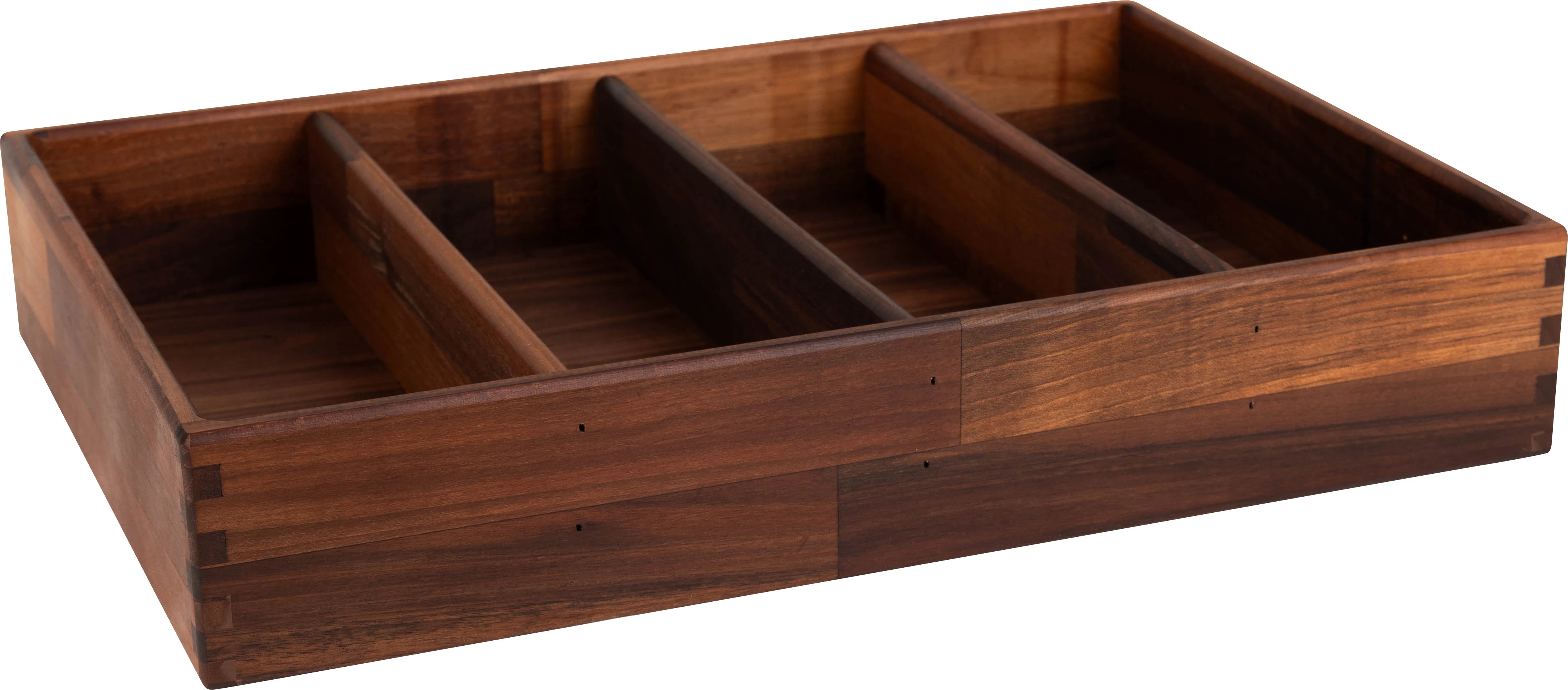 Steelwood Concept Copenhagen trækasse med 4 rum, valnød, H8 cm