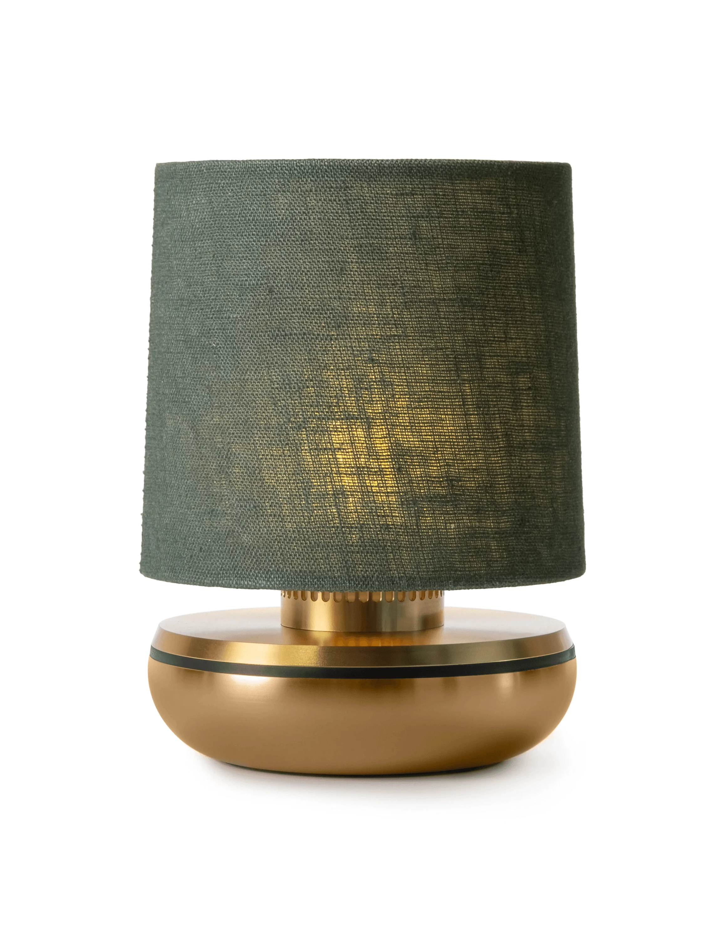 Humble Firefly lampe, guld/grøn hør, H 11,8 cm