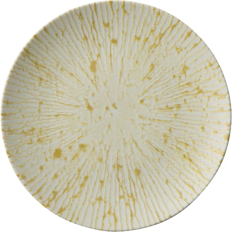 Arthur Krupp Golden Ray tallerken uden fane, okkerstribet, 14 cm