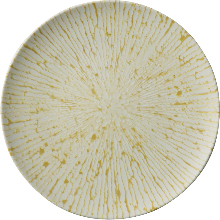 Arthur Krupp Golden Ray tallerken uden fane, okkerstribet, 32 cm