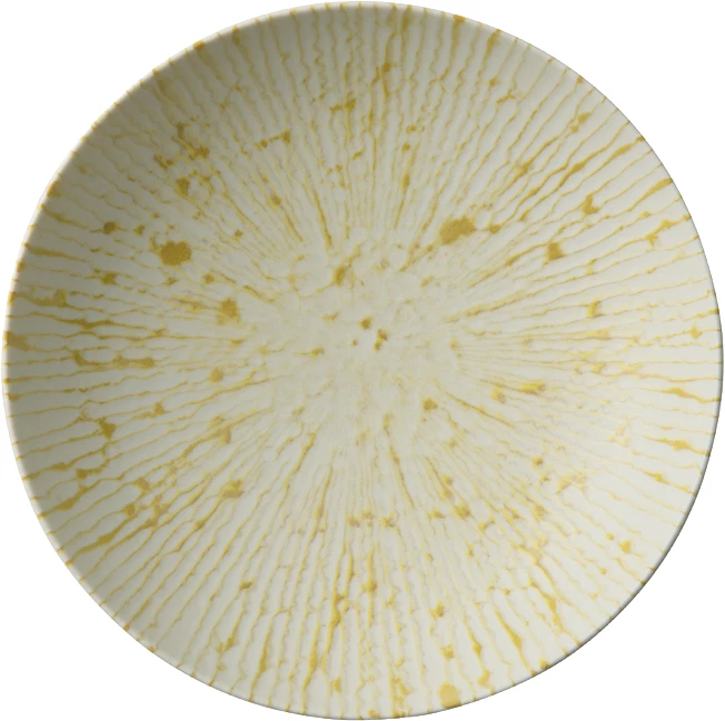Arthur Krupp Golden Ray dyb tallerken uden fane, okkerstribet, 22 cm