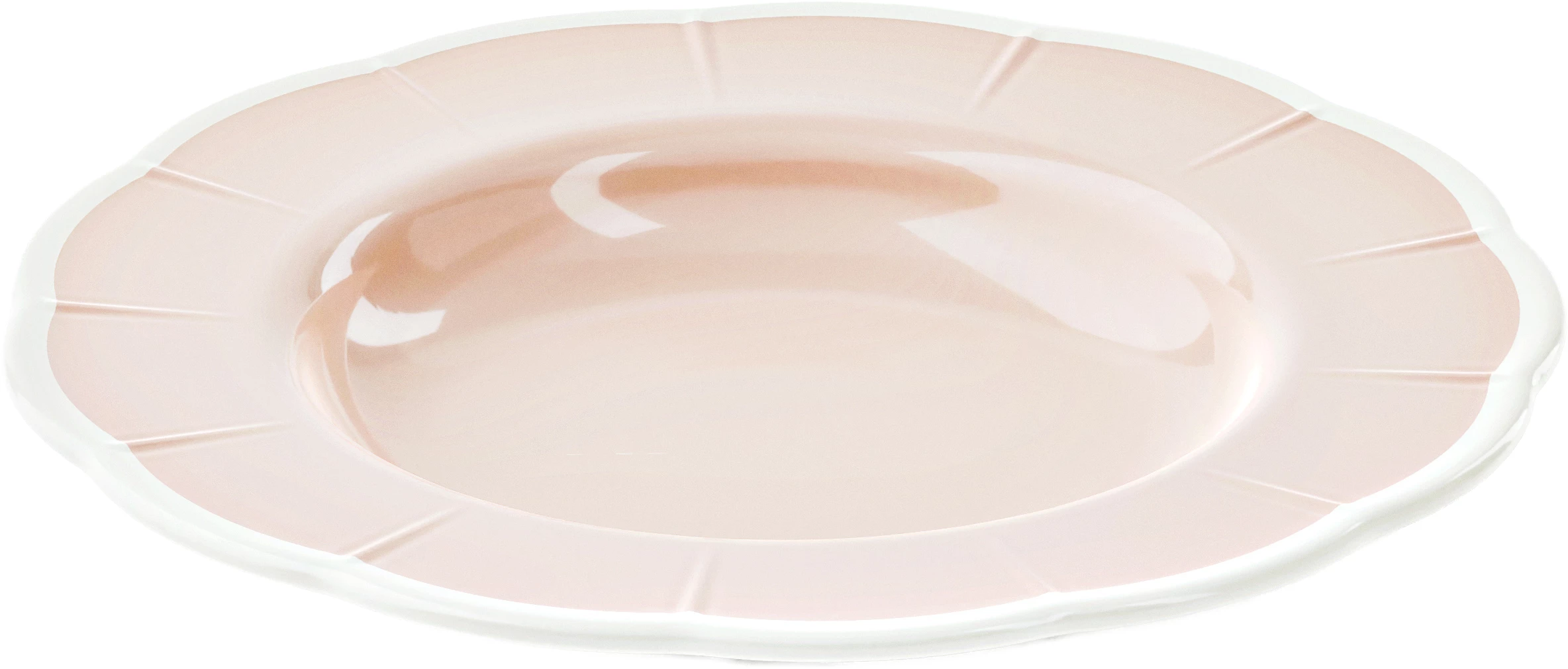 Guzzini Flora dyb tallerken, lyserød melamin, 24 cm