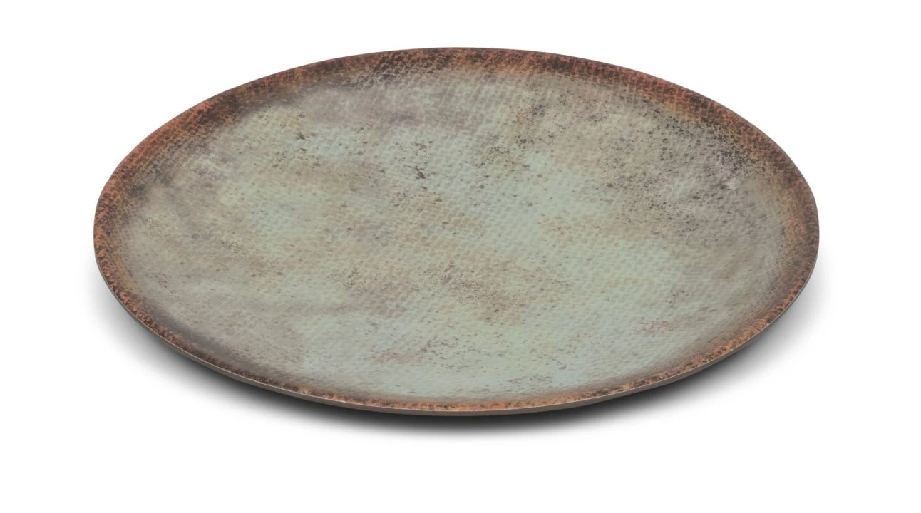Pujadas Linen tallerken, grøn/brun melamin, 26,5 cm