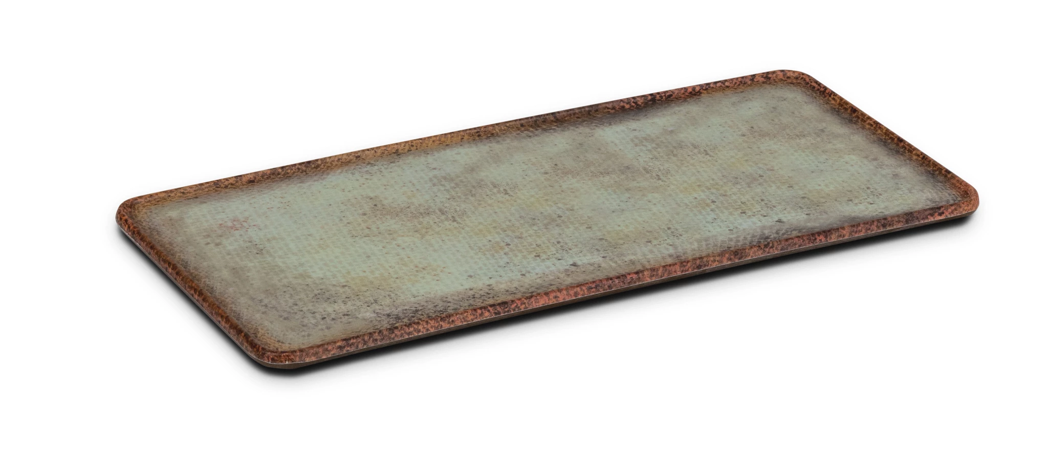 Pujadas Linen fad, rektangulær, grøn/brun melamin, 32 x 13,5 cm