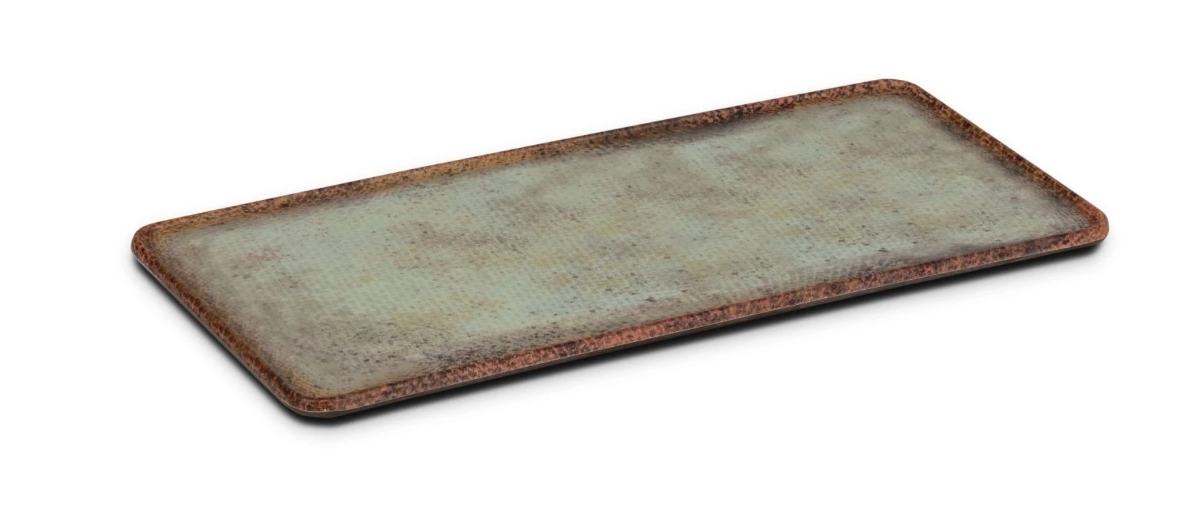 Pujadas Linen fad, rektangulær, grøn/brun melamin, 35,5 x 16 cm