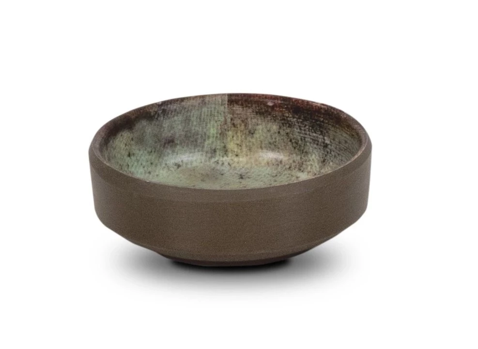 Pujadas Linen skål, grøn/brun melamin, ø6,5 cm, 8 cl