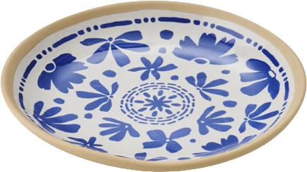 APS Floryn tallerken, melamin, hvid/blå/beige, 15,5 cm