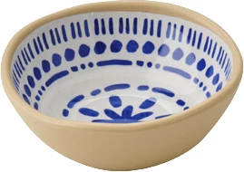 APS Floryn skål, melamin, hvid/blå/beige, ø8 cm, 5 cl