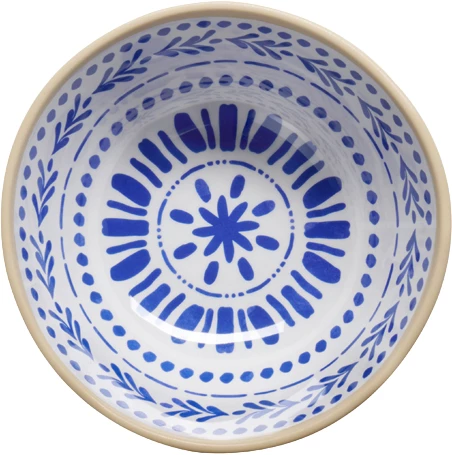 APS Floryn skål, melamin, hvid/blå/beige, ø16 cm, 50 cl