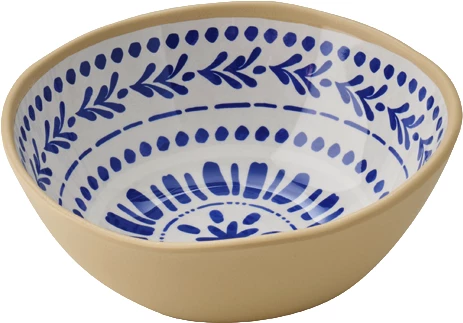 APS Floryn skål, melamin, hvid/blå/beige, ø16 cm, 50 cl
