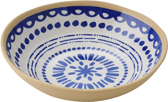 APS Floryn skål, melamin, hvid/blå/beige, ø19 cm, 45 cl