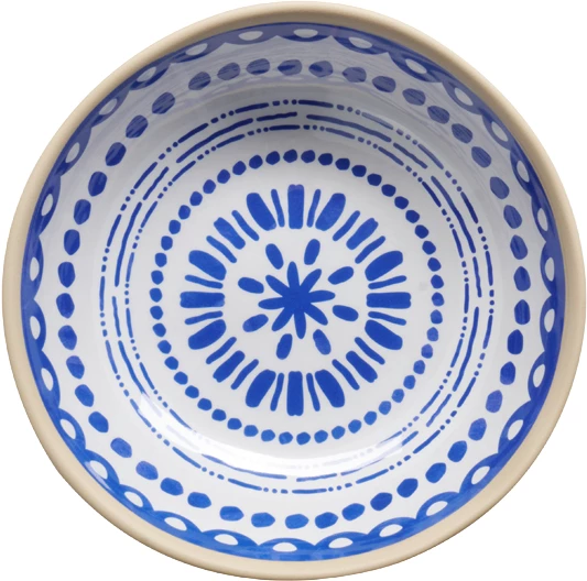 APS Floryn skål, melamin, hvid/blå/beige, ø19 cm, 45 cl
