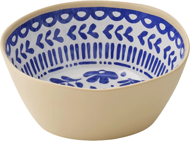 APS Floryn skål, melamin, hvid/blå/beige, ø20 cm, 130 cl