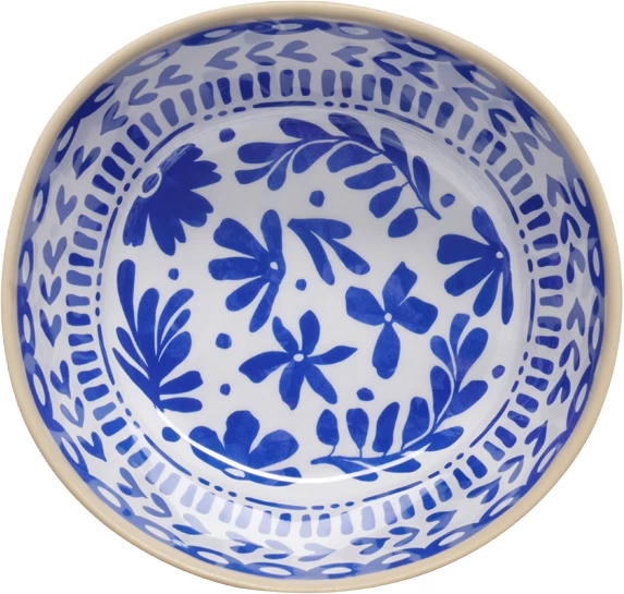 APS Floryn skål, melamin, hvid/blå/beige, ø20 cm, 130 cl