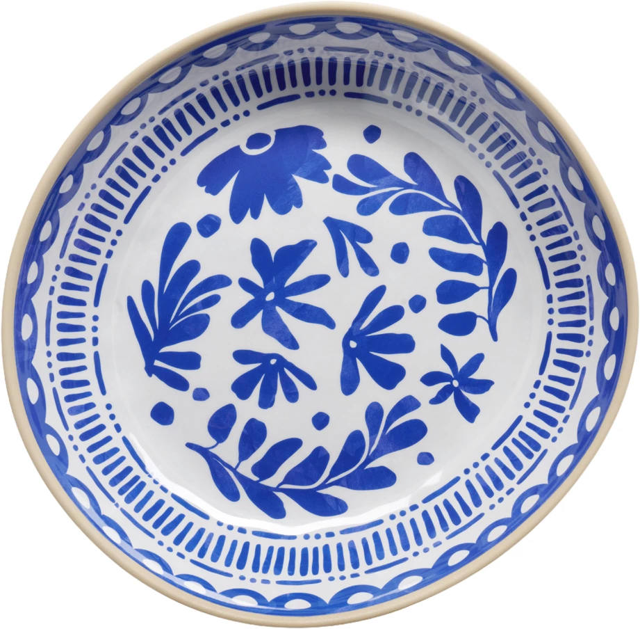 APS Floryn skål, melamin, hvid/blå/beige, ø33 cm, 240 cl
