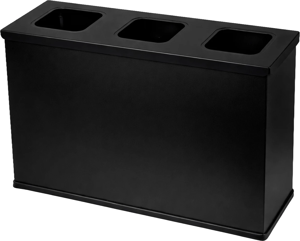 Minatol Affaldsbeholder,mini, sortlakeret stål, 3 x 12 ltr