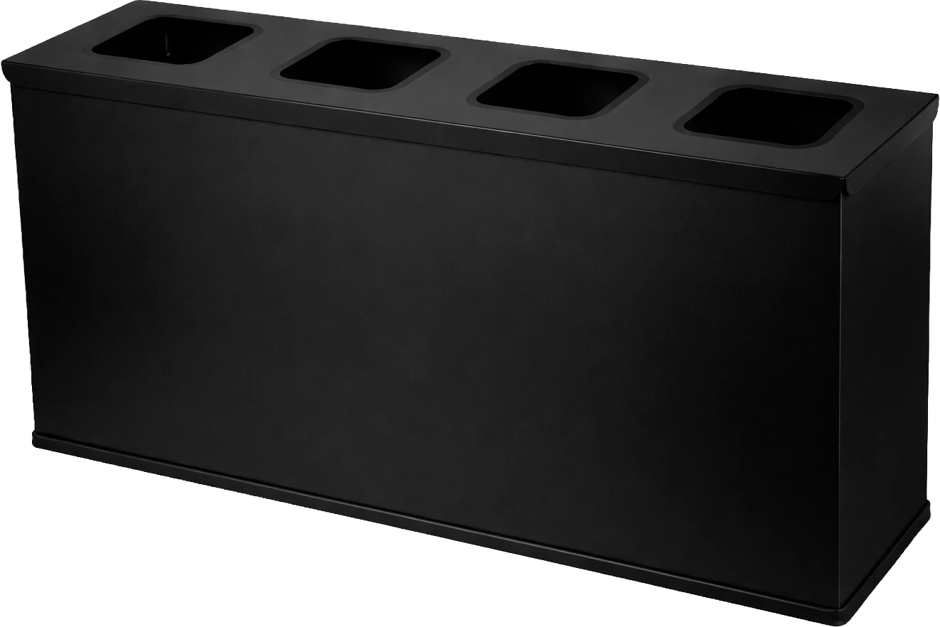 Minatol Affaldsbeholder, mini, sortlakeret stål, 4 x 12 ltr