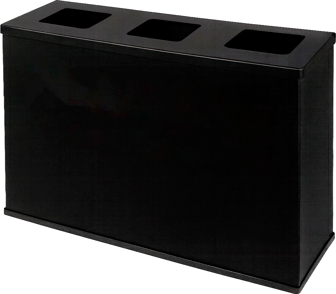 Minatol Affaldsbeholder, sortlakeret stål, 3 x 60 ltr