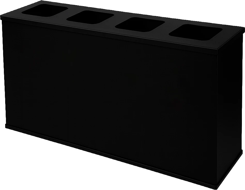 Minatol Affaldsbeholder, sortlakeret stål, 4 x 60 ltr