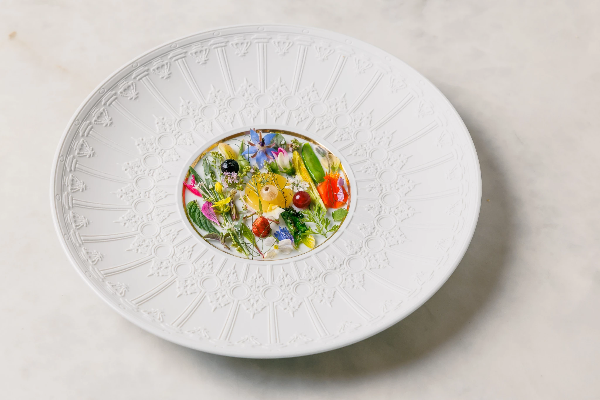 Vista Alegre Chef's Collection Aura gourmettallerken med mat fane og guldkant, ø26,7 cm