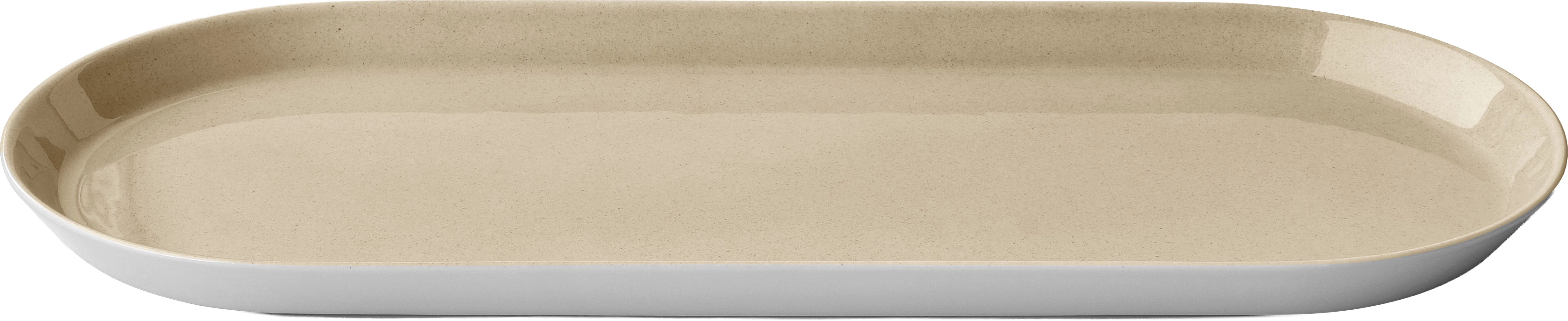 Figgjo Arena fad, ovalt, Ela, sand/hvid, 53 x 22 cm