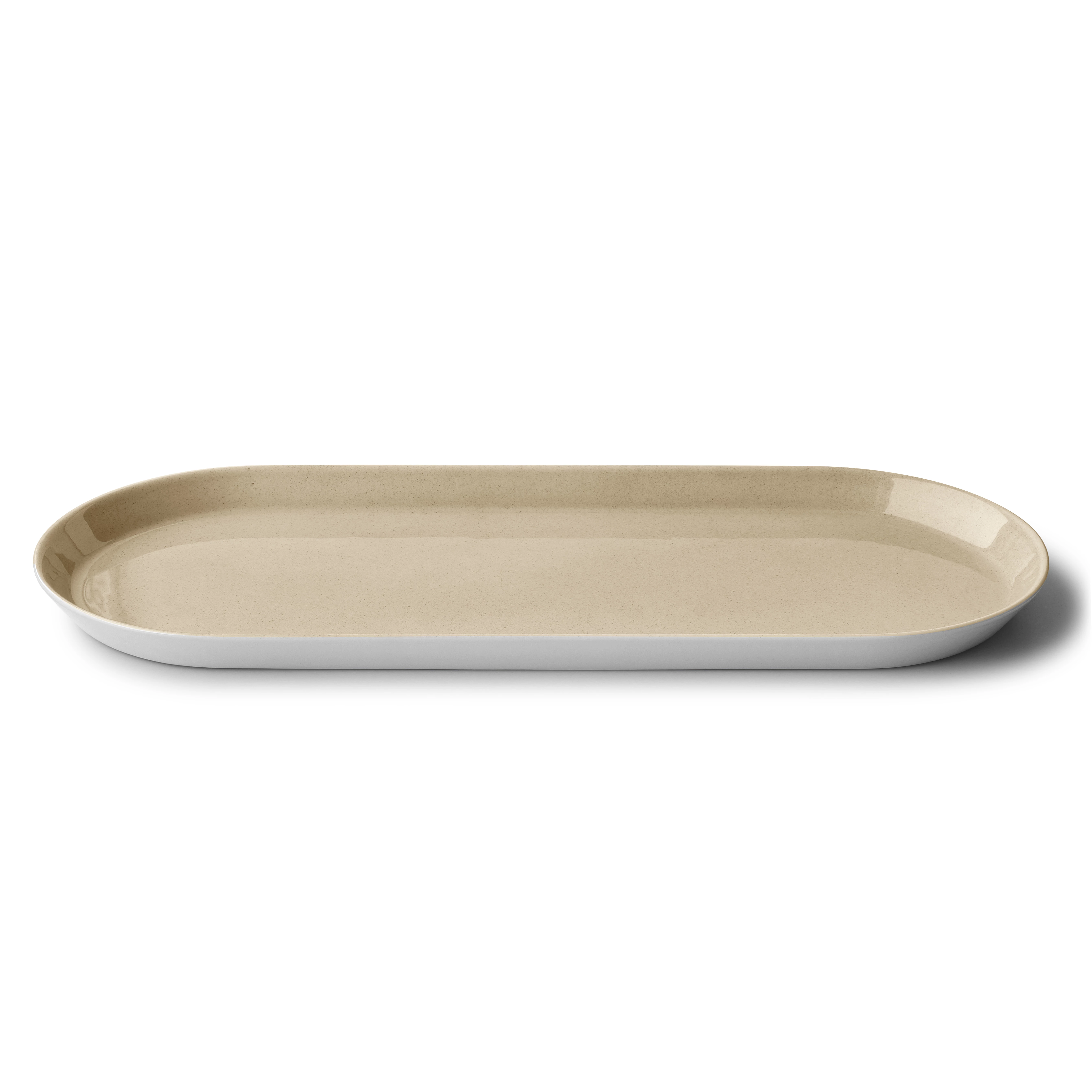 Figgjo Arena fad, ovalt, Ela, sand/hvid, 53 x 22 cm