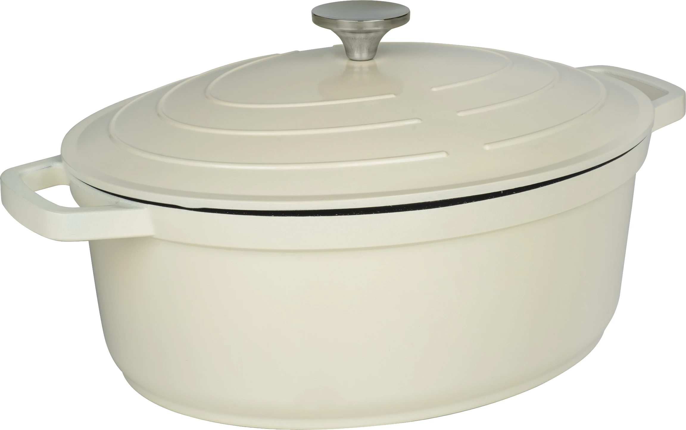 Commichef oval gryde, råhvid alu/non-stick, 5,8 ltr., 31 x 25 cm